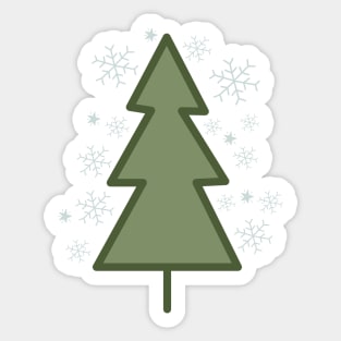 Snowflakes Christmas Tree Sticker